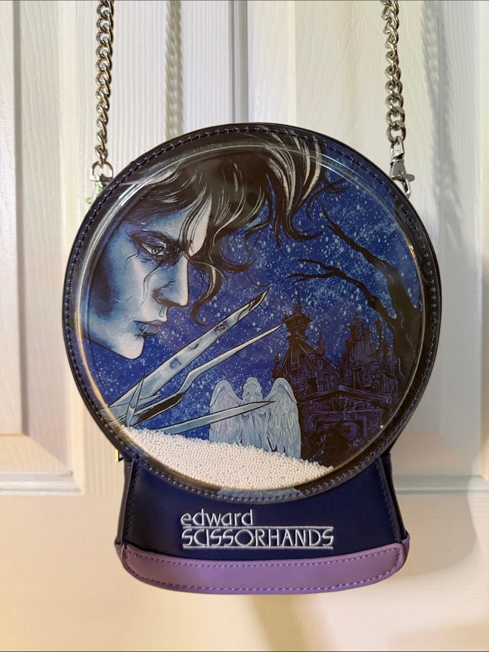 Vixen by Micheline Pitt Edward Scissorhands Round Crossbody in Blue and Purple
